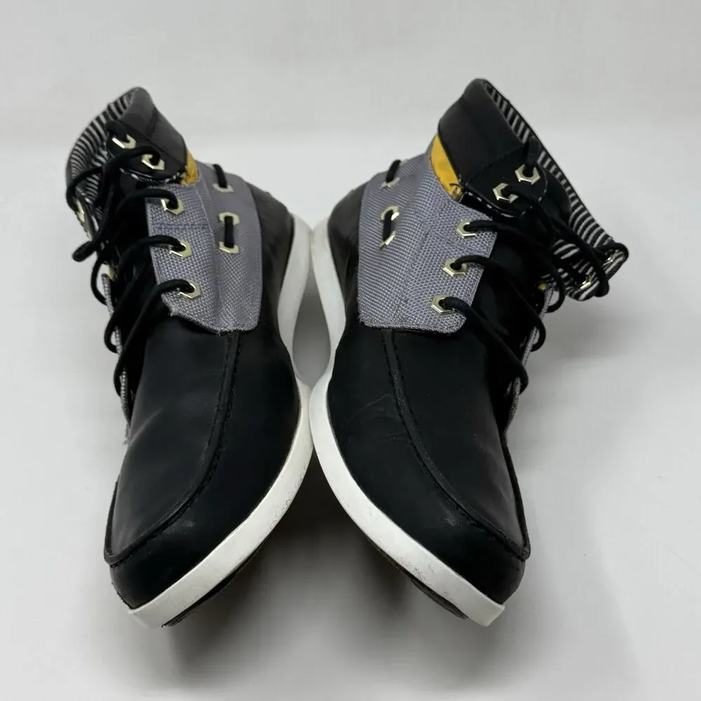 Timberland Newmarket Chukka Boots Mens 12 Black Leather Lace Up Preppy Casual